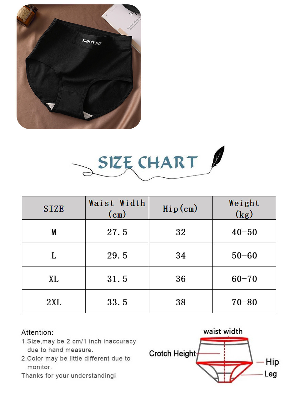 Mô tả Fallsweet Combo5 Nữ 100% Cotton Quần Đùi Cao Cấp Thoáng Khí Kích Thước Lớn Quần Lót Mềm Mại Comfot Quần Lót - 4
