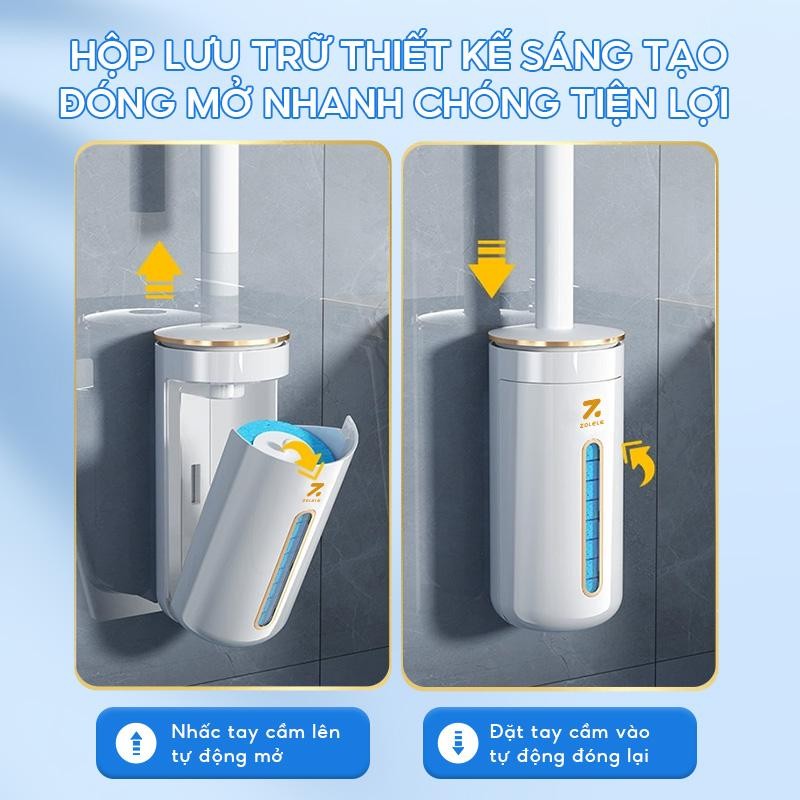 Mô tả Bộ cọ vệ sinh toilet TD03 dùng 1 lần Zolele  (Kèm Miếng Dán Tường) - Chính  Hãng - 2