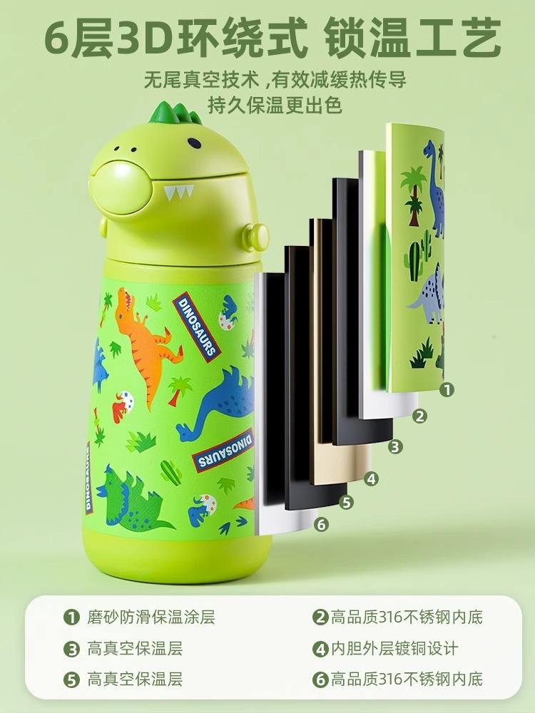Nhật Bản Skater Skeda Thermos Cup Trẻ Em Khủng Long Sippy Cup Cốc Nước Cho Bé Mẫu Giáo Ấm Siêu Tốc Trực Tiếp Cốc Uống