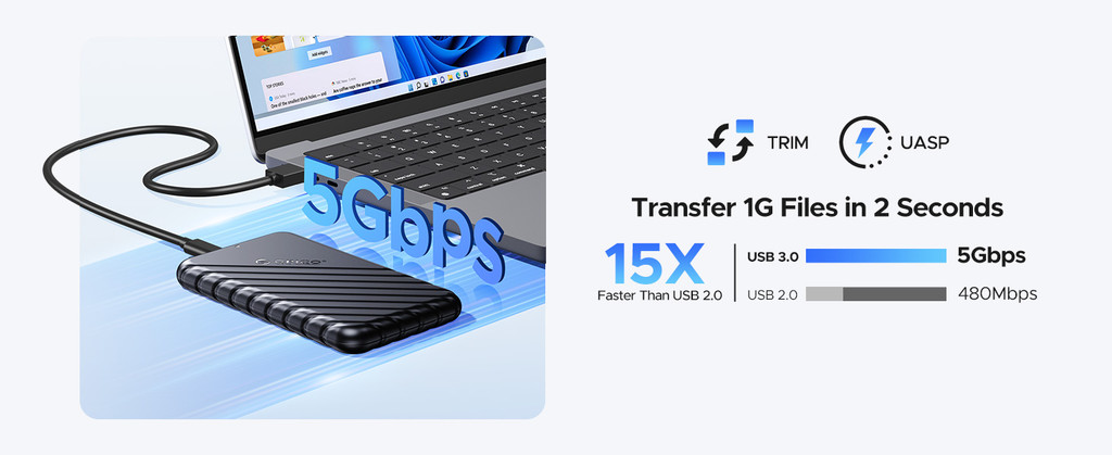 Tốc độ 5Gbps UASP Orico