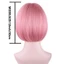 Thời Trang Nữ Trung Dài Màu Hồng Bob Đầu Tóc Giả Bao Air Bangs Full Head Cover Tự Nhiên Lông Tơ Thẳng Đầu Bao