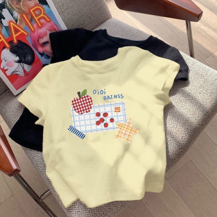 Girls Day Pink Puppy Short-Sleeved T-Shirt Summer New Cute And Fashionable Girls Loose Slim To