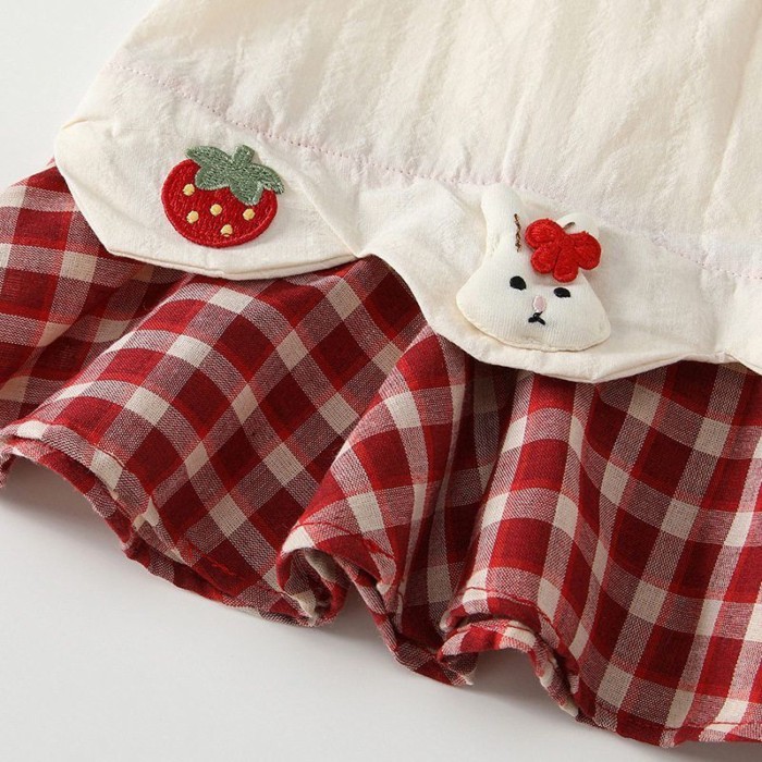 Bé Gái Dâu Suspender Đầm Mùa Hè Kẻ Sọc Nối Đầm Công Chúa Dâu Giữa Váy Không Tay Váy Cotton Ph