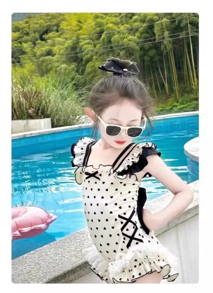 Đồ bơi một mảnh tay bay cho bé gái mùa hè mới đi nghỉ bên bờ biển Đồ bơi trẻ em 3-6 tuổi Đồ b