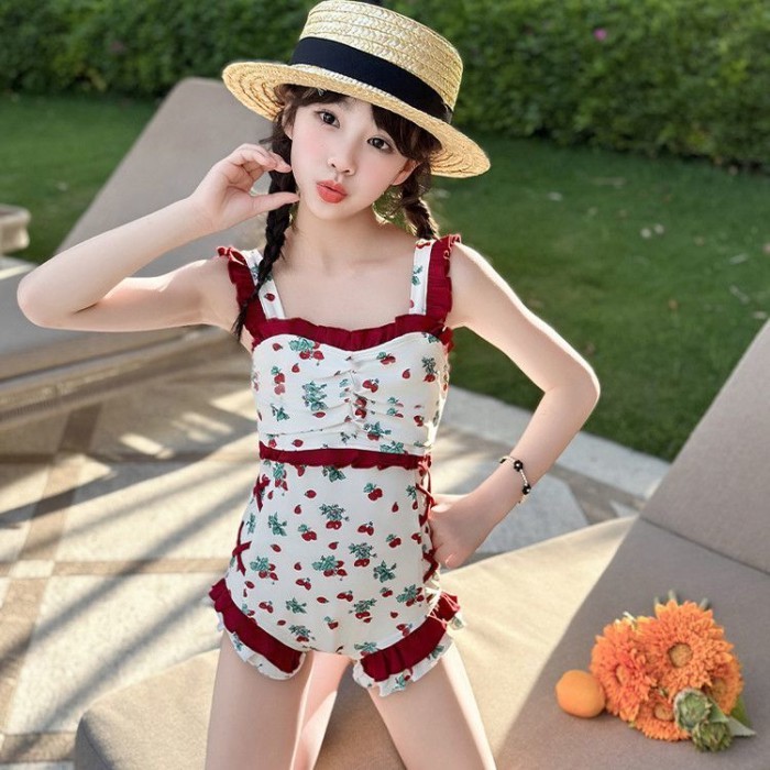 Đồ bơi trẻ em cho bé gái và bé trai từ 8 đến 12 tuổi Đồ bơi kiểu dây hoa mới mùa hè với khí c