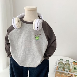 quần áo trẻ em, áo thun dài tay bé trai và bé gái, áo sơ mi tay raglan mùa xuân thu mới cho trẻ