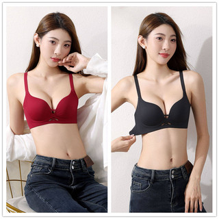 Áo đẩy ngực liền mạch bọt biển dày dành cho học sinh trung học, không dây, gợi cảm