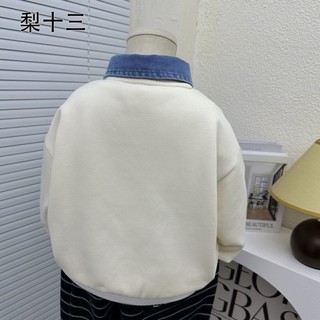 Áo nỉ bé trai và trẻ em nhung dày dặn, cổ tròn bé gái và nữ, áo cotton nguyên chất cho bé vừa và lớ
