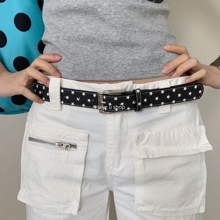 Thắt lưng ngôi sao Y2K độc đáo, dáng mỏng phù hợp với váy và quần jean