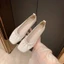 Pháp Retro Flat Nữ Ngọc Trai Mary Jane Vuông Mũi Dẹt Da Mềm Ba Lê Bà Nội Giày