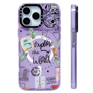 Du Lịch Tiếng Anh Nhãn Dán Ốp Lưng Sạc Từ Tính Không Dây Tương Thích Cho IPhone 12 13 14 15 16 17 Pro Max Cover 17AIR Silicon Mềm Trong Suốt Cản Vỏ Chống Sốc