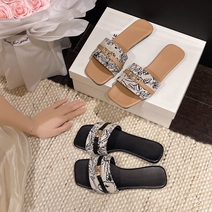 Giày nữ dép đế bệt trang phục mặc ngoài mùa hè của nữ dép đi trong nhà ngày lễ thông thường