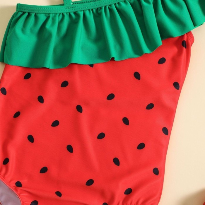Áo tắm trẻ em bé gái công chúa bé gái bikini dễ thương áo tắm một mảnh màu đỏ