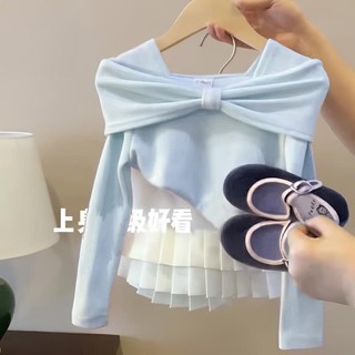 Áo đa năng phong cách bé gái dành cho bé gái và bé gái vừa và nhỏ, áo thời trang và đa năng