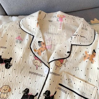 bộ đồ ngủ bằng cotton nguyên chất cho bé gái mùa thu đông đám mây cotton dài tay bộ đồ trẻ em vừ