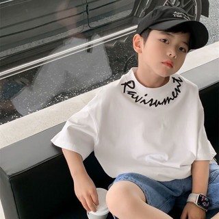 Áo thun bé trai ngắn tay khiêu vũ đường phố áo thun cotton nguyên chất cho trẻ em vừa và lớn nửa ta