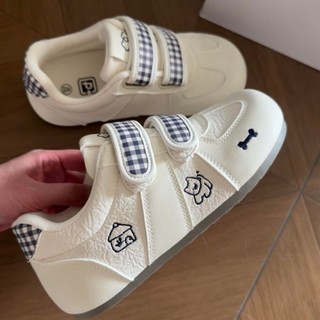 Giày thể thao Velcro phong cách Hàn Quốc dễ thương phổ biến, giày trắng xếp chồng, chống mài
