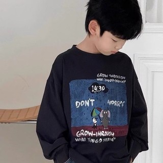 Áo thun dài tay mùa thu cho bé trai mới lớn cho trẻ em mùa thu đẹp trai mùa xuân và mùa thu áo phôn