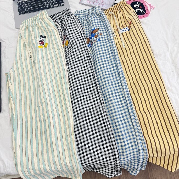 Women's Walking Pants With Double Pockets, New Style, Japanese Students' Home Loose Casual Wi