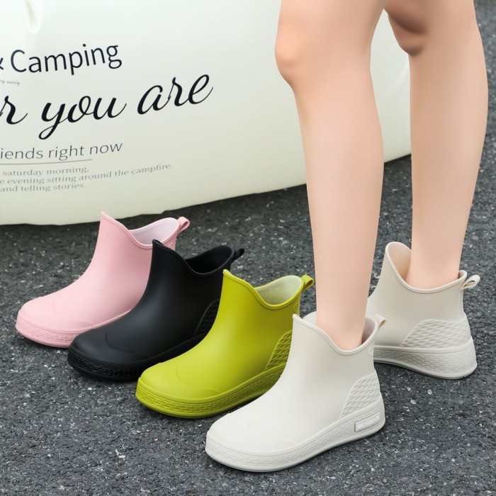 Giày đi mưa nhiều màu sắc, mỏng nhưng không cồng kềnh, giày cao su chống nước, ủng đi mưa ống