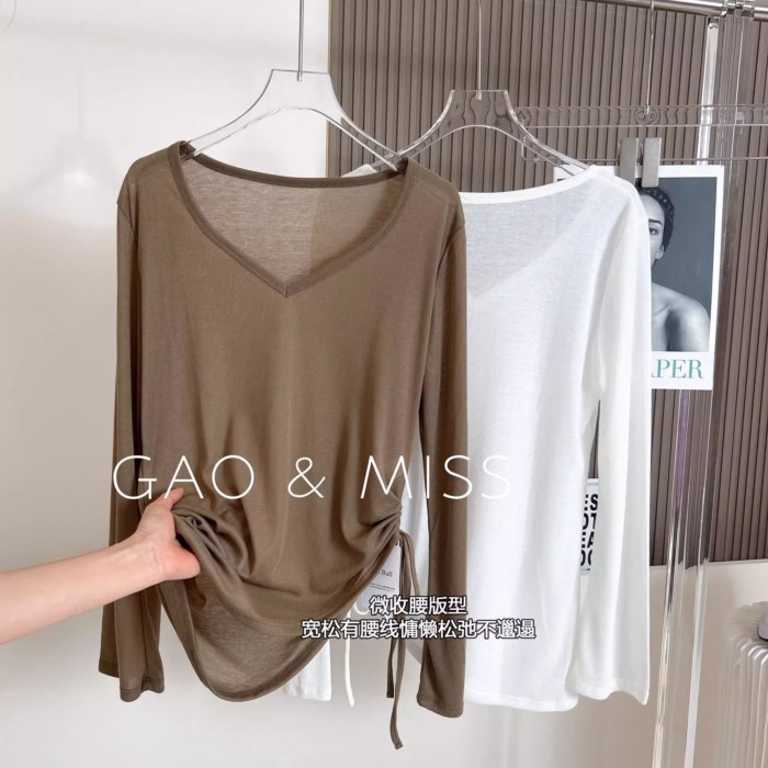 Áo thun thể thao dáng rộng mùa hè dành cho nữ, áo thun mỏng che hông, tập thể dục giảm béo, cổ c