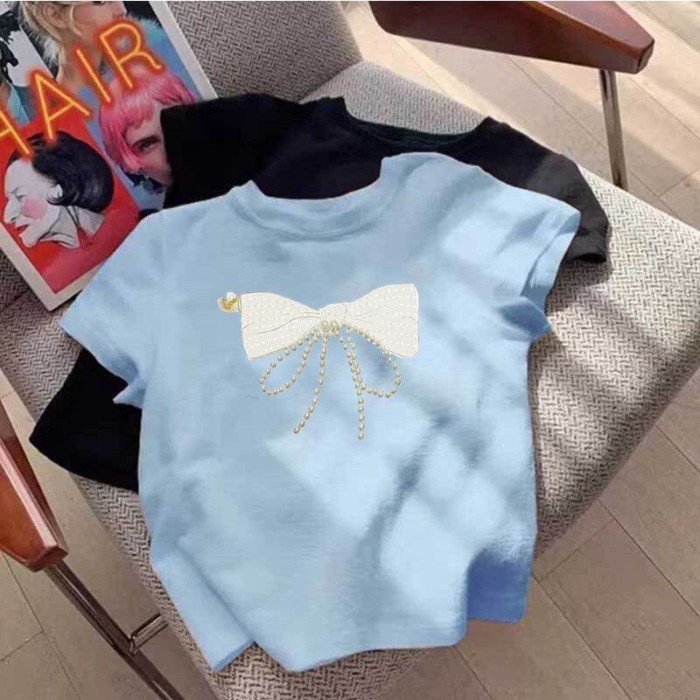bé gái 100% cotton ngắn tay áo thun mùa hè cho trẻ em quần áo trẻ em bướm mới váy mùa hè thời tr