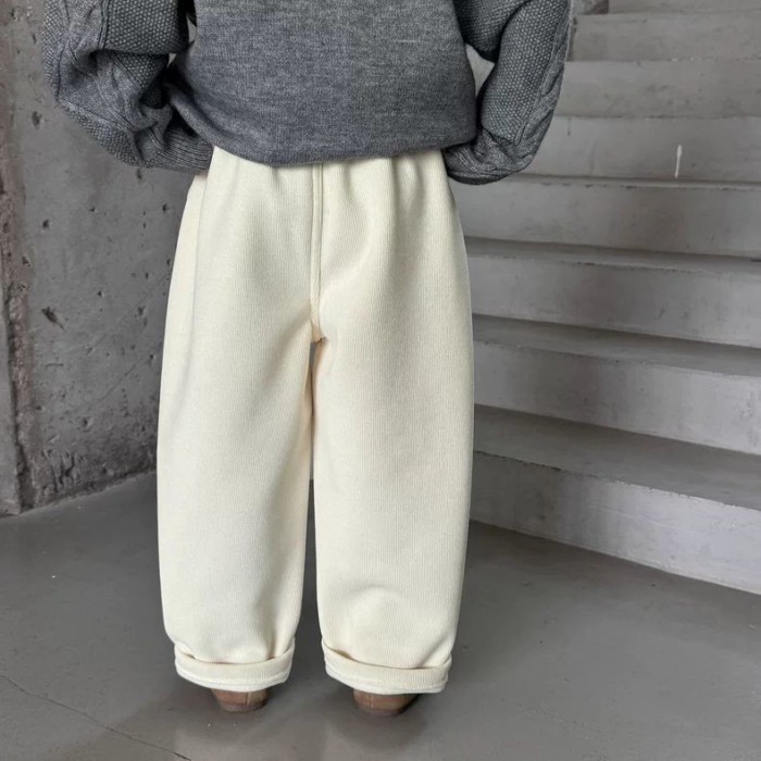 Quần len cừu bé trai mới Kiểu một mảnh Quần corduroy trẻ em thoải mái