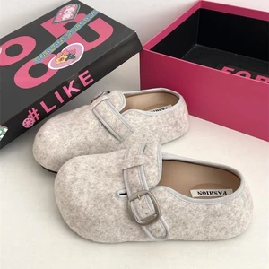 Dép nửa mũi đế dày phong cách retro dành cho nữ mang bên ngoài Dép Birkenstock một chân