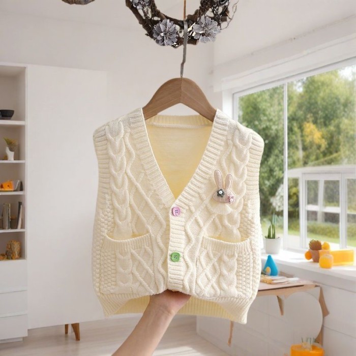 Nữ Dệt Kim Áo Cardigan Thời Trang Áo Khoác Ngoài Mới Cho Bé Quần Áo Mùa Thu Áo Bé Áo Len Trẻ Em
