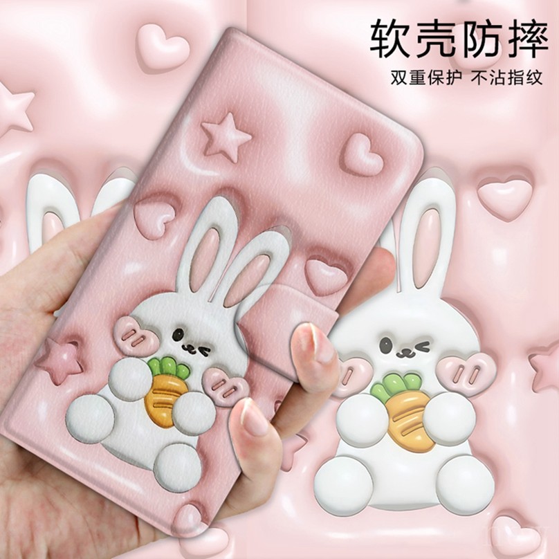 Ốp Da Thỏ Hoạt Hình Thích Hợp Cho Apple iPhone 12 Mini 13 14 Pro max Ốp Lưng Điện Thoại Spaceman Vỏ Bảo Vệ