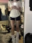 Quần Short Thể Thao Nữ Màu Sắc Tương Phản Eo Thấp Slim Fit Đa Năng Áo Khoác Ngoài Ống Thẳng Q