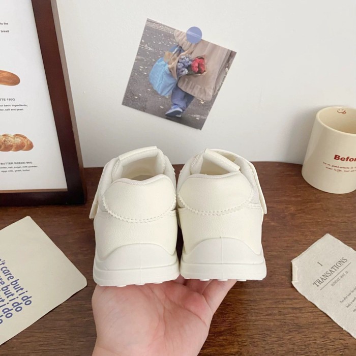 Màu Trắng Sữa Trong Suốt Lưới Velcro Giày Trắng Nữ Niche Phong Cách Hàn Quốc Sinh Viên Giày Đ