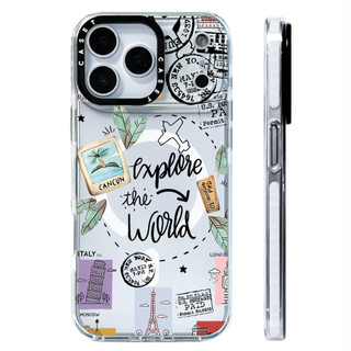 Du Lịch Tiếng Anh Nhãn Dán Ốp Lưng Sạc Từ Tính Không Dây Tương Thích Cho IPhone 12 13 14 15 16 17 Pro Max Cover 17AIR Silicon Mềm Trong Suốt Cản Vỏ Chống Sốc