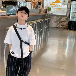 Áo thun bé trai ngắn tay khiêu vũ đường phố áo thun cotton nguyên chất cho trẻ em vừa và lớn nửa ta