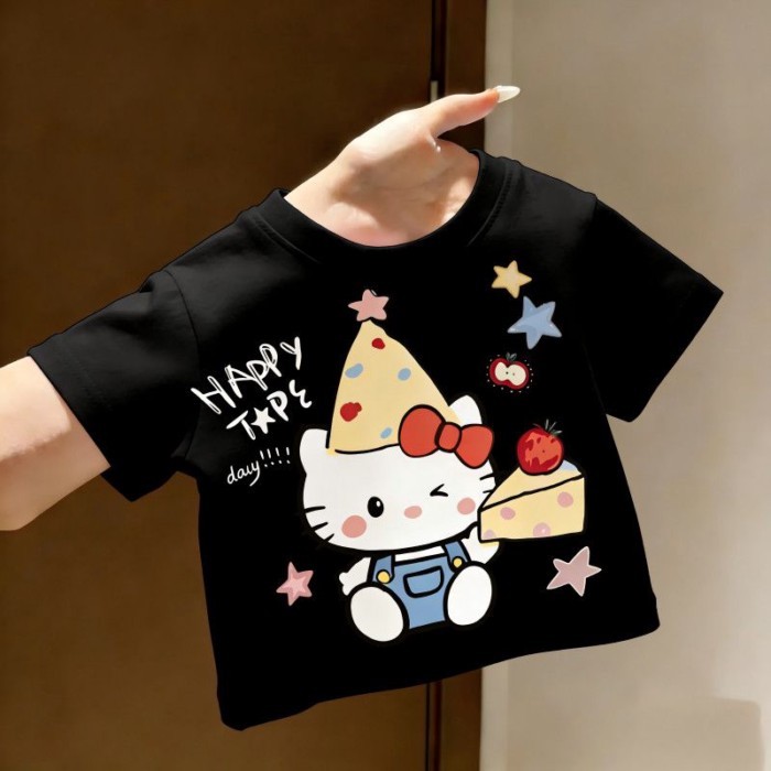 Thin Short-sleeved Cartoon Print Summer Baby Cute And Stylish Small And Medium-sized Baby Girl