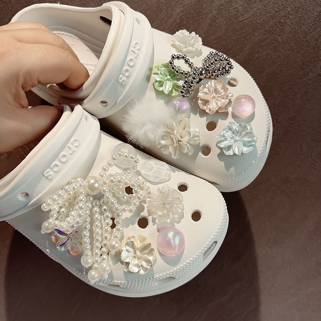 Sản phẩm mới Handmade Phong cách mới Giày khóa giày sáng tạo Hoa