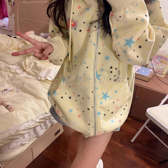 Áo len cardigan nữ dáng rộng Niche có mũ trùm đầu dành cho sinh viên
