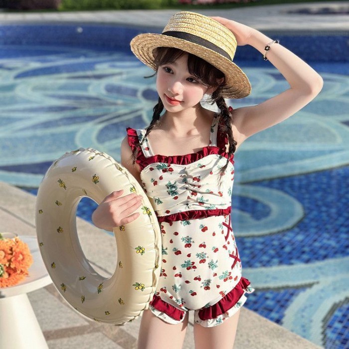 Đồ bơi trẻ em cho bé gái và bé trai từ 8 đến 12 tuổi Đồ bơi kiểu dây hoa mới mùa hè với khí c