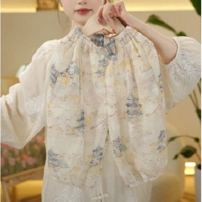 Hanfu Trung Quốc Trẻ Em Bé Trai Áo Đường Mỏng Mới Thêu Nút Cài Áo Trên Phong Cách Trung Hoa