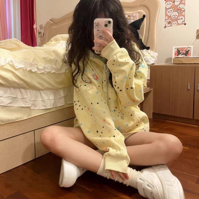 Áo len cardigan nữ dáng rộng Niche có mũ trùm đầu dành cho sinh viên