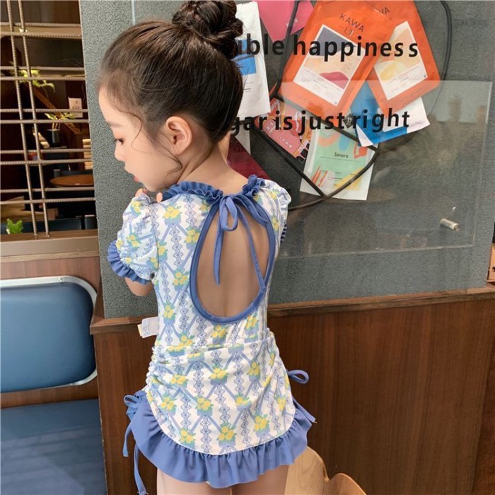 Đồ bơi một mảnh cho bé gái Hở lưng mỏng Công chúa hoa lưng đẹp Đồ bơi trẻ em