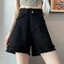 Quần Short Denim Màu Đen Nữ Mỏng Chữ A Cao Cấp Rời Ôm Nguyên Viền Quần Năm Điểm