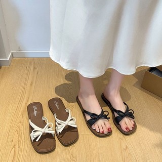 Beautiful Fairy Retro Slippers Summer Outerwear New French Advanced Bow Skirt Thick Bottom