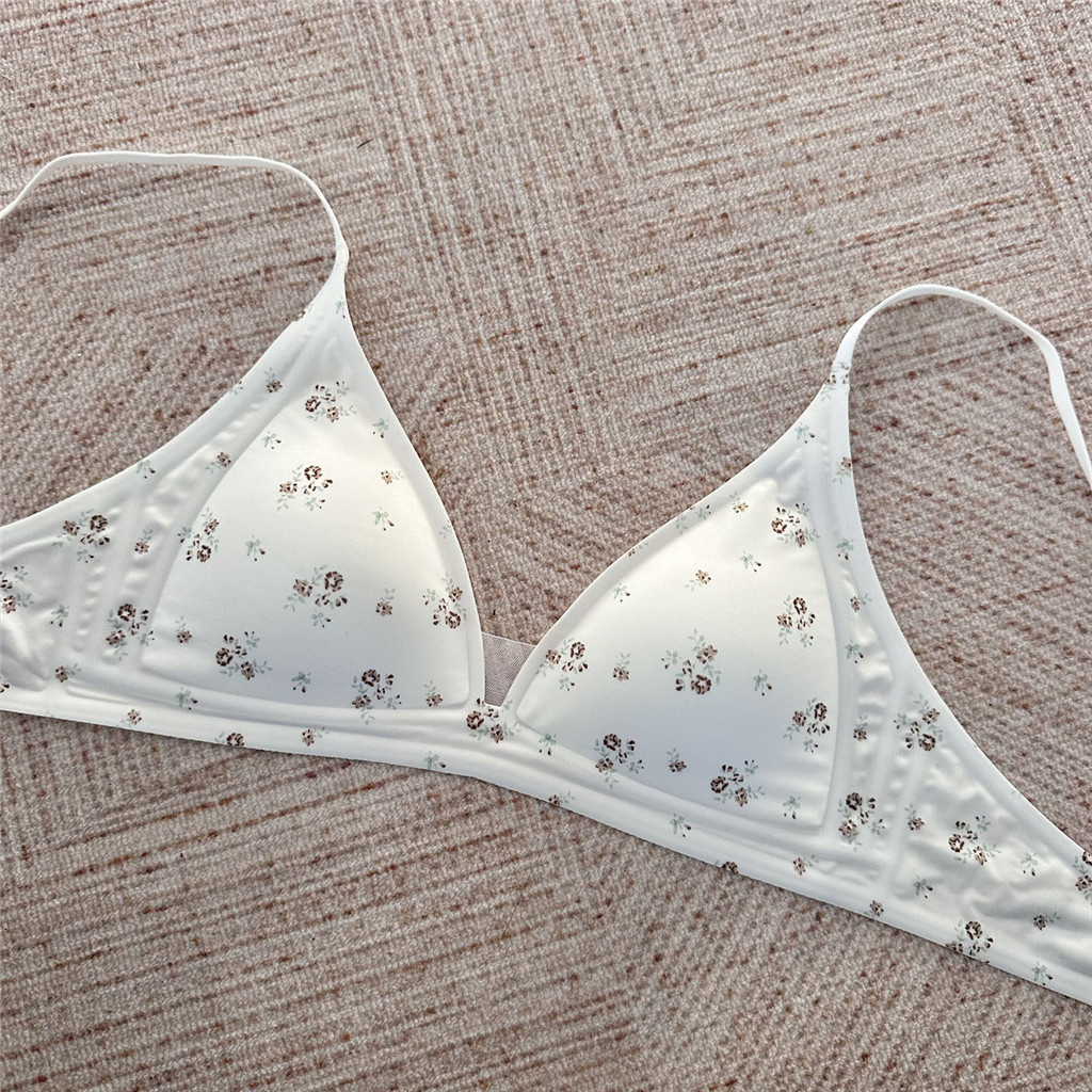 Áo ngực tam giác không dây Gingham dành cho nữ – Cốc mỏng nhẹ