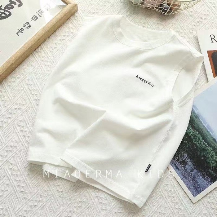 Áo vest không tay trẻ em cotton nguyên chất mùa hè, áo ghi lê cổ tròn đa năng cho bé, áo thun nh