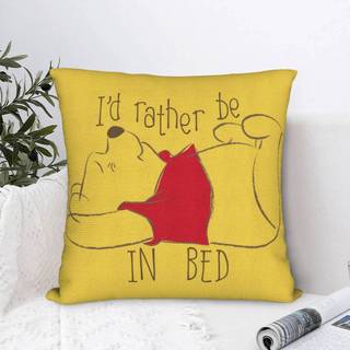 Winnie the Pooh Tôi thà ở trên giường Vỏ gối vuông Vỏ đệm trang trí tùy chỉnh Vỏ gối ném cho gia đình 18 "x18"