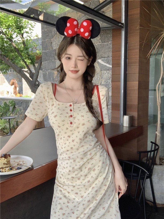 French Floral Dress For Women, Summer New Style, Sweet Temperament, High-end Sense, Slimming