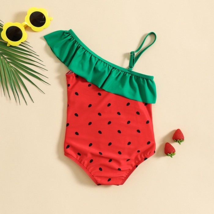 Áo tắm trẻ em bé gái công chúa bé gái bikini dễ thương áo tắm một mảnh màu đỏ