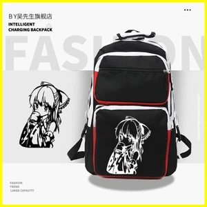 Ba lô đi học Touhou Project Touhou Project Hakurei Lingmeng Anime Ba lô Túi nhiều lớp dung tích lớn Ba lô cặp đôi Túi đi học