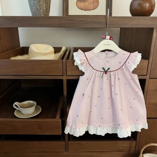 New Cheese Cherry For Children And Middle-aged Children! Baby Girls Cute Flying Sleeves Sweet